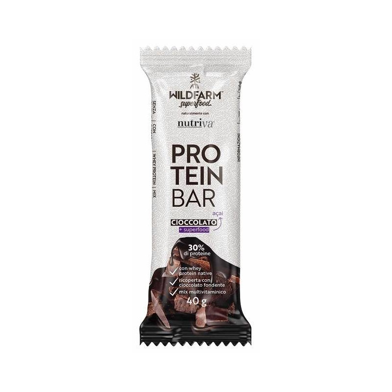 Wellness Food Wildfarm Protein Bar Cioccolato Ricoperta Cioccolato Fondente 40 G Wellness Food Wildfarm Protein Bar Cioccolato Ricoperta Cioccolato Fondente 40 G