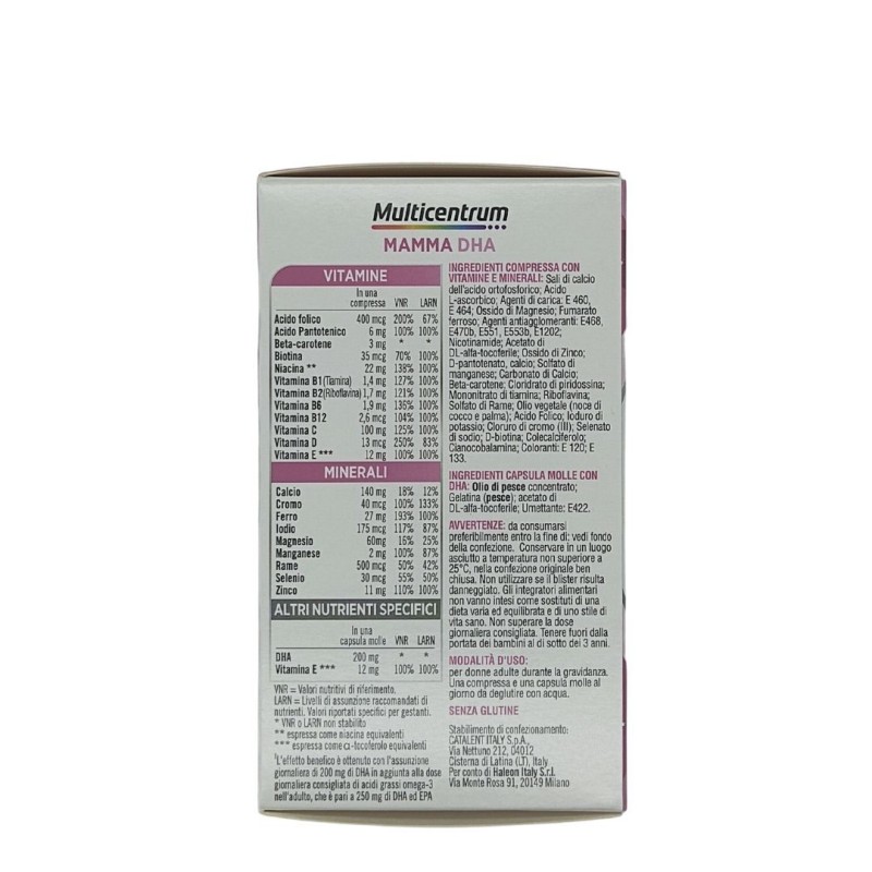 Haleon Italy Multicentrum Mamma Dha 30 Compresse + 30 Capsule Haleon Italy Multicentrum Mamma Dha 30 Compresse + 30 Capsule