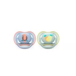 Philips Avent Succhietto Ultra Air 0-6m Maschio Ananas/pappagallo 2 Pezzi