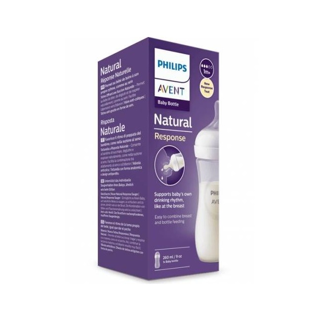 Philips Avent Biberon Natural Response Da 260ml Tettarella Flusso 3 Philips Avent Biberon Natural Response Da 260ml Tettarella Flusso 3