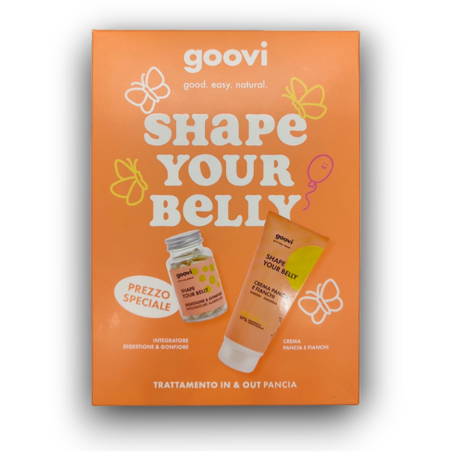 The Good Vibes Company Goovi Box Shape Your Belly 1 Integratore Digestione & Gonfiore 60 Capsule + 1 Crema Pancia E Fianchi 240 