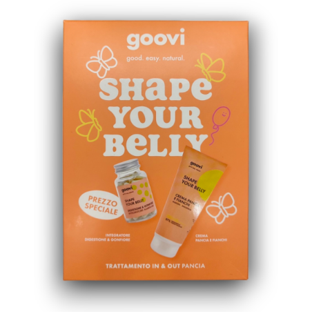 The Good Vibes Company Goovi Box Shape Your Belly 1 Integratore Digestione & Gonfiore 60 Capsule + 1 Crema Pancia E Fianchi 240 