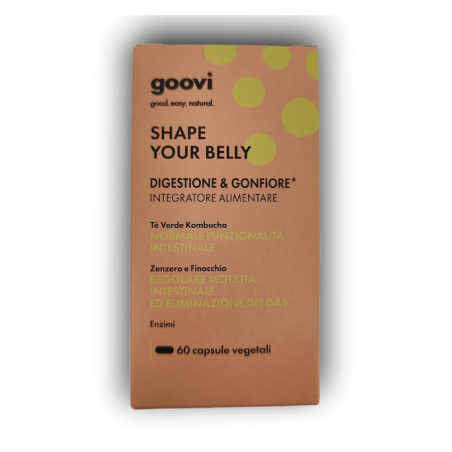 The Good Vibes Company Goovi Box Shape Your Belly 1 Integratore Digestione & Gonfiore 60 Capsule + 1 Crema Pancia E Fianchi 240 