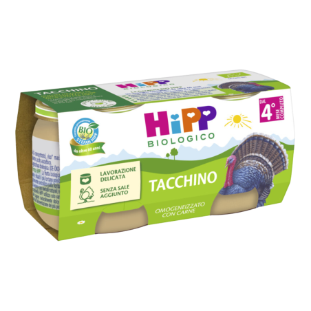 Hipp Bio Omogeneizzato Tacchino 2 Pezzi Da 80 G