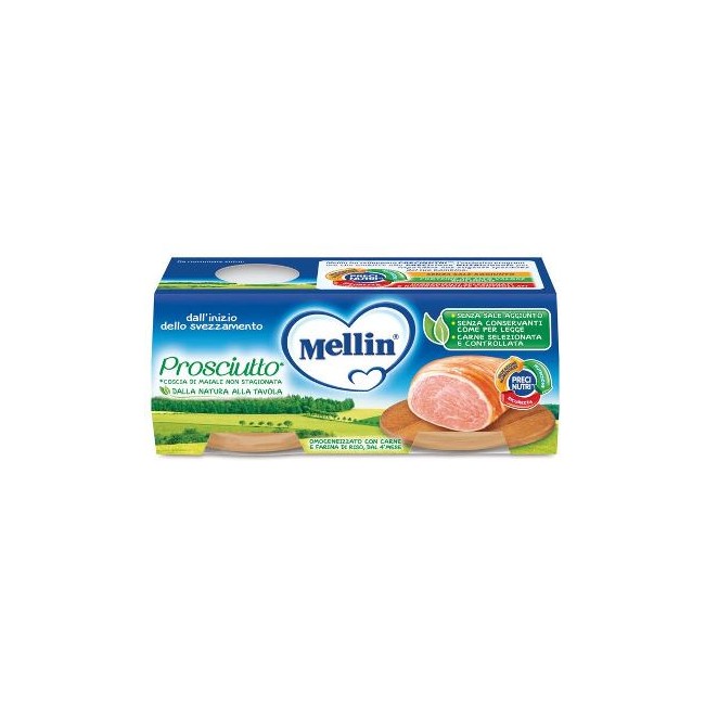 Danone Mellin Omogeneizzato Prosciutto 2 X 120 G Danone Mellin Omogeneizzato Prosciutto 2 X 120 G