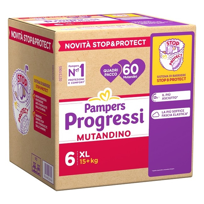 Fater Pampers Progressi Mutandina Quadri Xl 60 Pezzi Fater Pampers Progressi Mutandina Quadri Xl 60 Pezzi