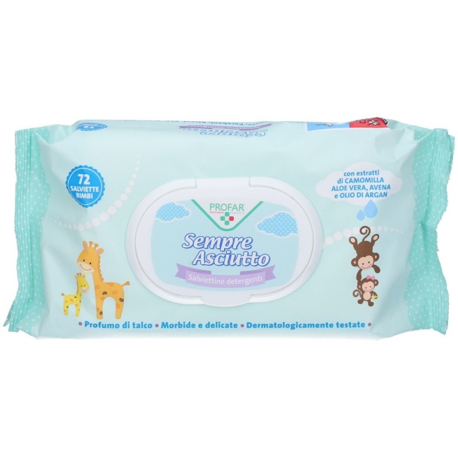 Federfarma. Co Salviettine Umidificate Sempre Asciutto 72 Pezzi Profar