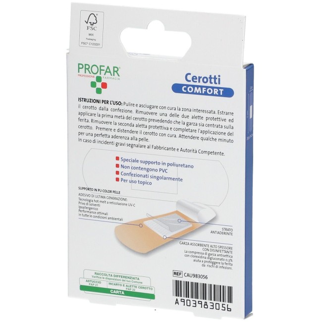Federfarma. Co Cerotto Comfort Media 7x2 Cm 20 Pezzi Profar