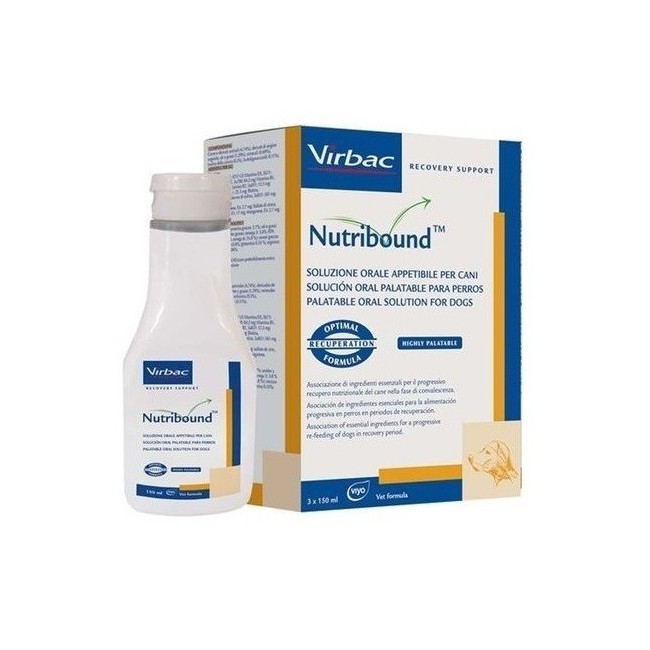 Virbac Nutribound Soluzione Orale Appetibile Per Cane 3 Flaconi Da 150 Ml