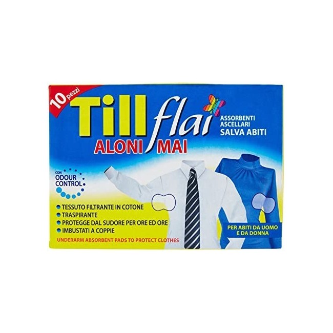 Sodalco Till Flai Assorbenti Ascellari Nuovo Adesivo 10 Pezzi