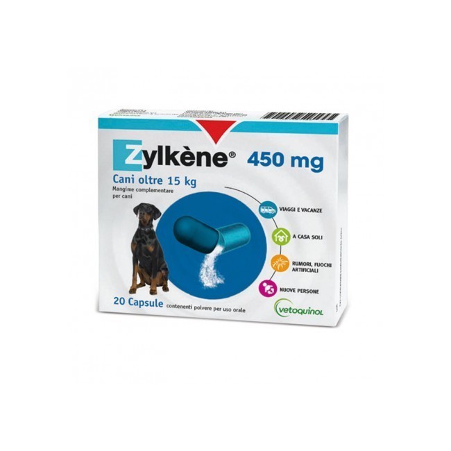 Vetoquinol Zylkene Cani Grossa Taglia 15-60kg 20 Capsule Da 450 Mg Vetoquinol Zylkene Cani Grossa Taglia 15-60kg 20 Capsule Da 450 Mg