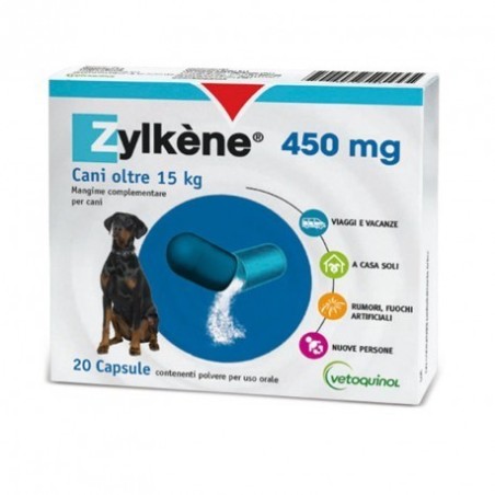 Vetoquinol Zylkene Cani Grossa Taglia 15-60kg 20 Capsule Da 450 Mg Vetoquinol Zylkene Cani Grossa Taglia 15-60kg 20 Capsule Da 450 Mg