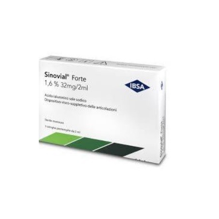 Ibsa Farmaceutici Siringa Intra-articolare Sinovial 32 Acido Ialuronico Sale Sodico 1,6% 32mg/2ml 2ml + Ago 21 Gauge