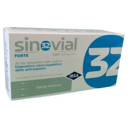 Ibsa Farmaceutici Siringa Intra-articolare Sinovial 32 Acido Ialuronico Sale Sodico 1,6% 32mg/2ml 3 Siringhe X 2ml + 3 Aghi