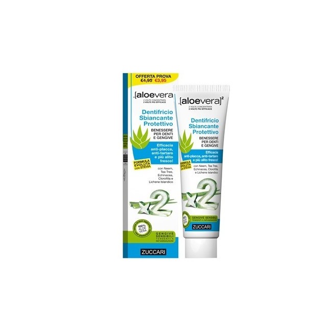 Zuccari Aloevera2 Dentifricio Sbiancante Protettivo Con Stevia 100 Ml Zuccari Aloevera2 Dentifricio Sbiancante Protettivo Con Stevia 100 Ml