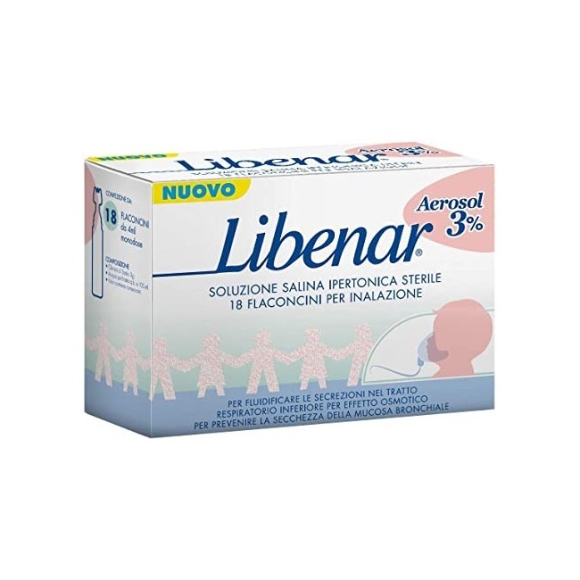 Perrigo Soluzione Salina Ipertonica 3% Libenar Per Inalazione Con Aerosol 18 Flaconcini Monouso X 4ml