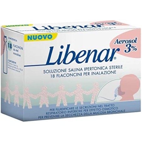 Perrigo Soluzione Salina Ipertonica 3% Libenar Per Inalazione Con Aerosol 18 Flaconcini Monouso X 4ml