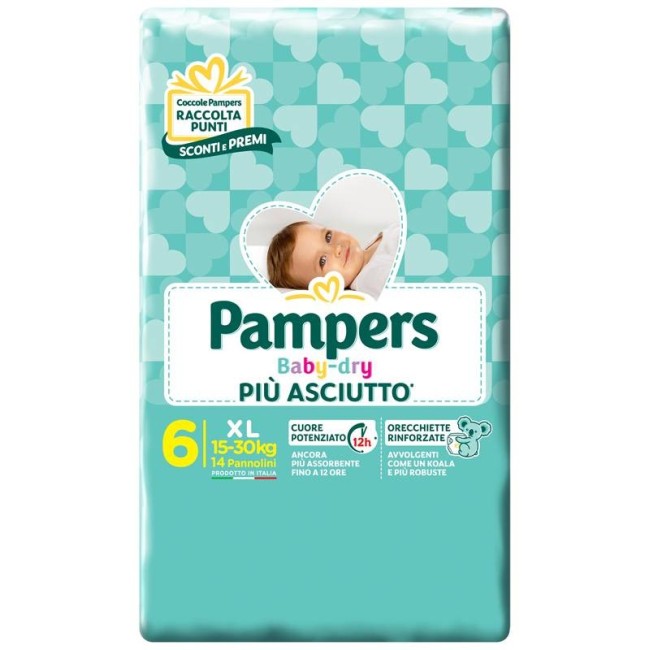 Fater Pampers Baby Dry Dwct Xl 14 Pezzi Fater Pampers Baby Dry Dwct Xl 14 Pezzi