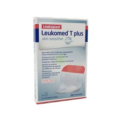 Essity Leukomed T Plus Skin Sensitive Medicazione Post-operatoria Trasparente Impermeabile Con Massa Adesiva Al Silicone 8x15cm 