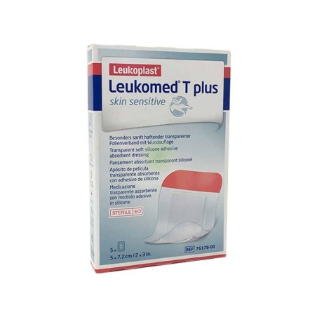 Essity Leukomed T Plus Skin Sensitive Medicazione Post-operatoria Trasparente Impermeabile Con Massa Adesiva Al Silicone 8x15cm 