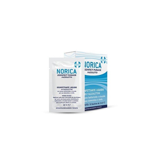 Pharma Millenium Norica Disinfect Puravir Fazzoletto 10 Bustine Da 3 Ml