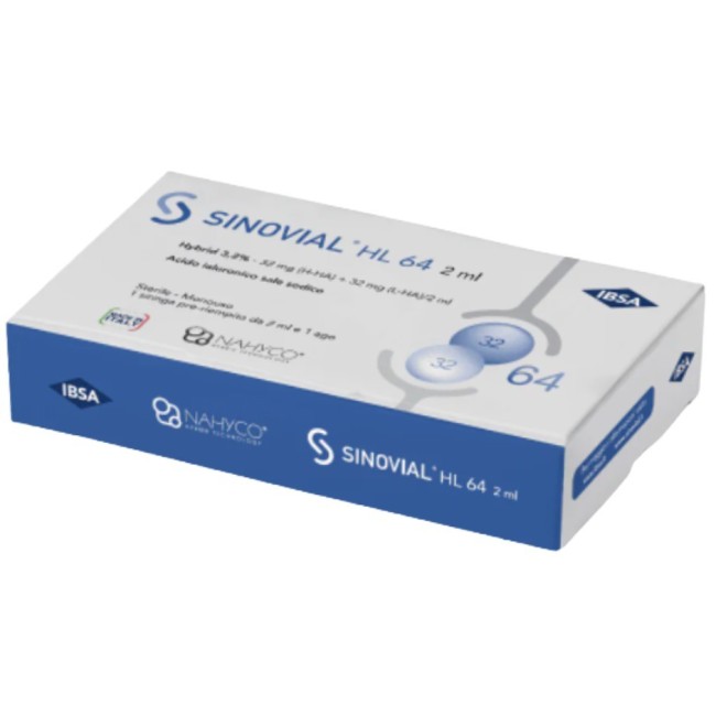 Ibsa Farmaceutici Siringa Intra-articolare Sinovial Hl 64 Acido Ialuronico Sale Sodico 3,2% 32mg H-ha + 32mg H-la/2ml 2 Ml