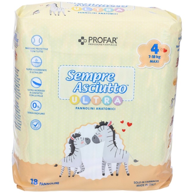 Federfarma. Co Pannolini Profar Sempre Asciutto Ultra Maxi 7/18 Kg 18 Pezzi Federfarma. Co Pannolini Profar Sempre Asciutto Ultra Maxi 7/18 Kg 18 Pezzi