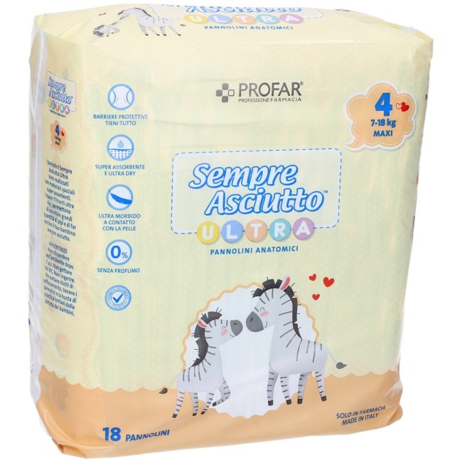 Federfarma. Co Pannolini Profar Sempre Asciutto Ultra Maxi 7/18 Kg 18 Pezzi Federfarma. Co Pannolini Profar Sempre Asciutto Ultra Maxi 7/18 Kg 18 Pezzi