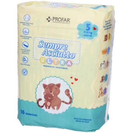 Federfarma. Co Pannolini Profar Sempre Asciutto Ultra Junior 11/25 Kg 16 Pezzi Federfarma. Co Pannolini Profar Sempre Asciutto Ultra Junior 11/25 Kg 16 Pezzi