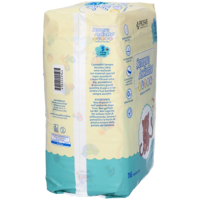 Federfarma. Co Pannolini Profar Sempre Asciutto Ultra Junior 11/25 Kg 16 Pezzi Federfarma. Co Pannolini Profar Sempre Asciutto Ultra Junior 11/25 Kg 16 Pezzi