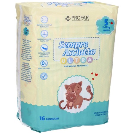 Federfarma. Co Pannolini Profar Sempre Asciutto Ultra Junior 11/25 Kg 16 Pezzi Federfarma. Co Pannolini Profar Sempre Asciutto Ultra Junior 11/25 Kg 16 Pezzi