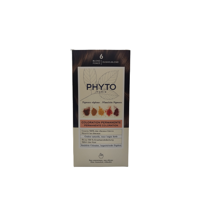 Phyto Color Kit 6 Biondo Scuro Latte Rivelatore 50 Ml + Crema Colorante 50 Ml + Maschera Protettiva Colore 12 Ml + Guanti Phyto Color Kit 6 Biondo Scuro Latte Rivelatore 50 Ml + Crema Colorante 50 Ml + Maschera Protettiva Colore 12 Ml + Guanti