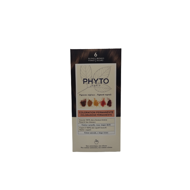 Phyto Color Kit 6 Biondo Scuro Latte Rivelatore 50 Ml + Crema Colorante 50 Ml + Maschera Protettiva Colore 12 Ml + Guanti Phyto Color Kit 6 Biondo Scuro Latte Rivelatore 50 Ml + Crema Colorante 50 Ml + Maschera Protettiva Colore 12 Ml + Guanti