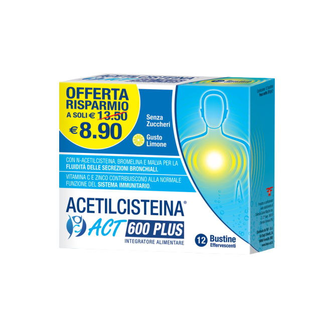 F&f Acetilcisteina Act Plus Nac 600 12 Bustine Effervescenti Agrumi F&f Acetilcisteina Act Plus Nac 600 12 Bustine Effervescenti Agrumi