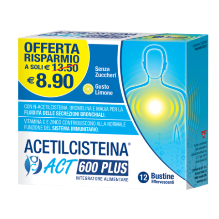 F&f Acetilcisteina Act Plus Nac 600 12 Bustine Effervescenti Agrumi F&f Acetilcisteina Act Plus Nac 600 12 Bustine Effervescenti Agrumi