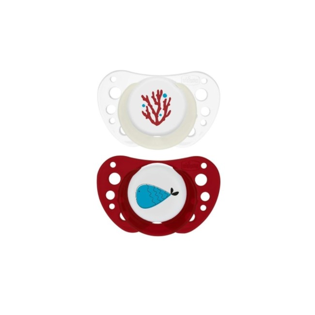 Chicco Succhietti Air Rosso Lumi Silicone 16-36 Mesi 2 Pezzi