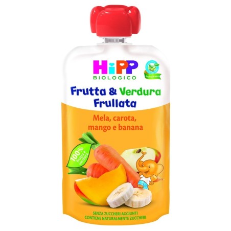 Hipp Bio Frutta & Verdura Frullata Mela Mango Banana E Carota 90 G