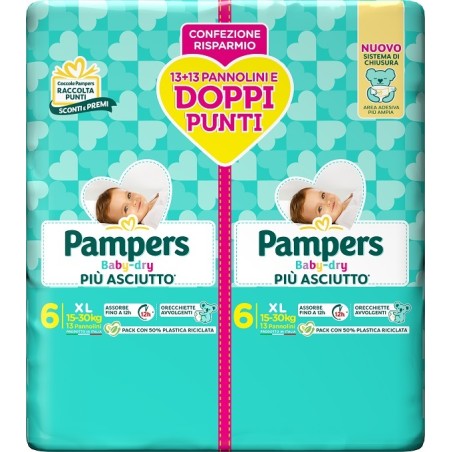 Fater Pampers Baby Dry Pannolino Duo Downcount Xl 26 Pezzi Fater Pampers Baby Dry Pannolino Duo Downcount Xl 26 Pezzi