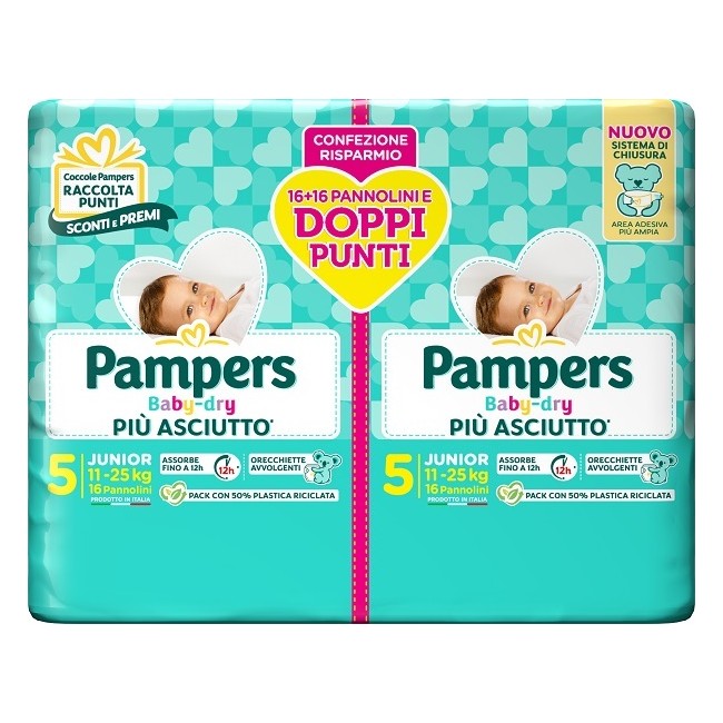Fater Pampers Baby Dry Pannolino Duo Downcount Junior 32 Pezzi Fater Pampers Baby Dry Pannolino Duo Downcount Junior 32 Pezzi