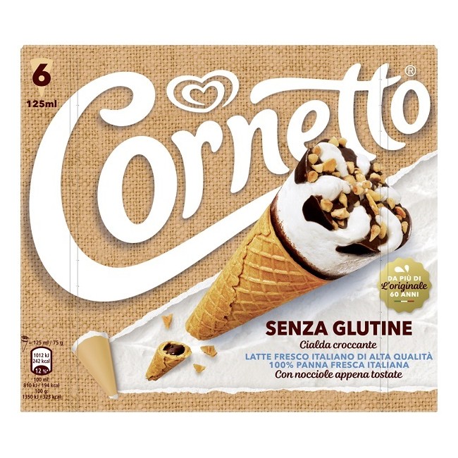 Unilever Italia Mkt Oper. Algida Cornetto 125 Senza Glutine Standard Hb 6 Pezzi 75 G