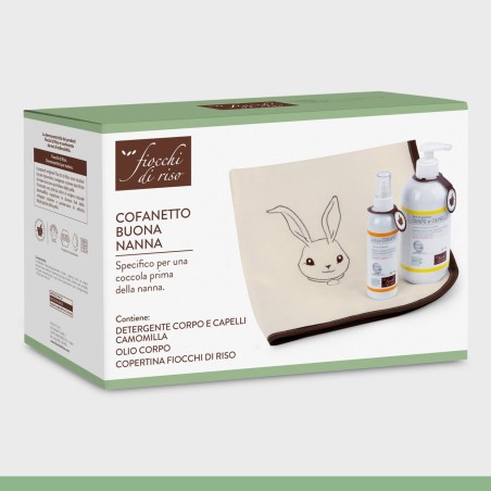 Artsana Fiocchi Di Riso Cofanetto Buona Nanna Detergente Corpo E Capelli Camomilla 400 Ml + Olio Corpo 140 Ml