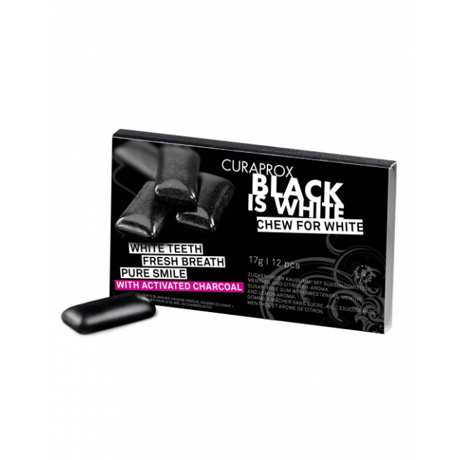 Curaden Healthcare Curaprox Black Is White To Go Chewing Gum Sleeve 12 Pezzi
