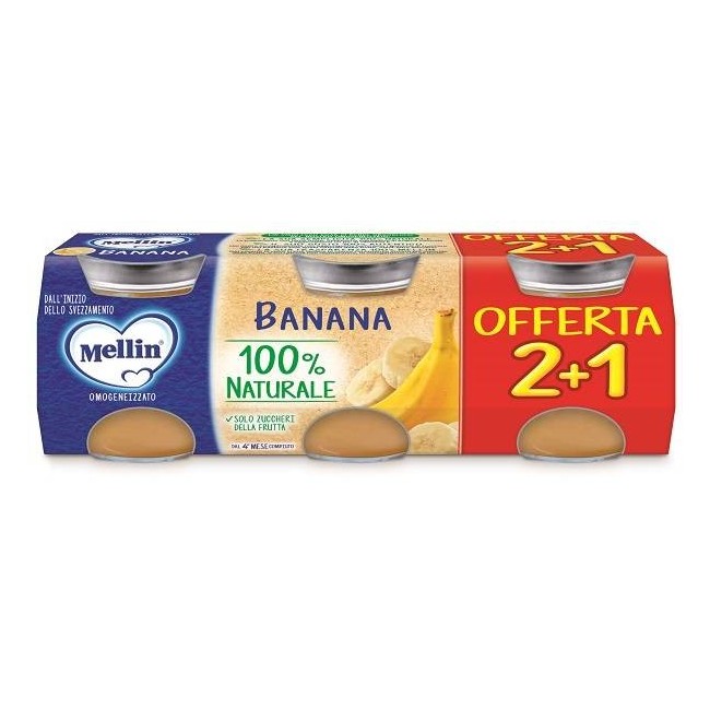 Danone Mellin Omogeneizzato Banana 3 Pezzi Da 100 G Danone Mellin Omogeneizzato Banana 3 Pezzi Da 100 G