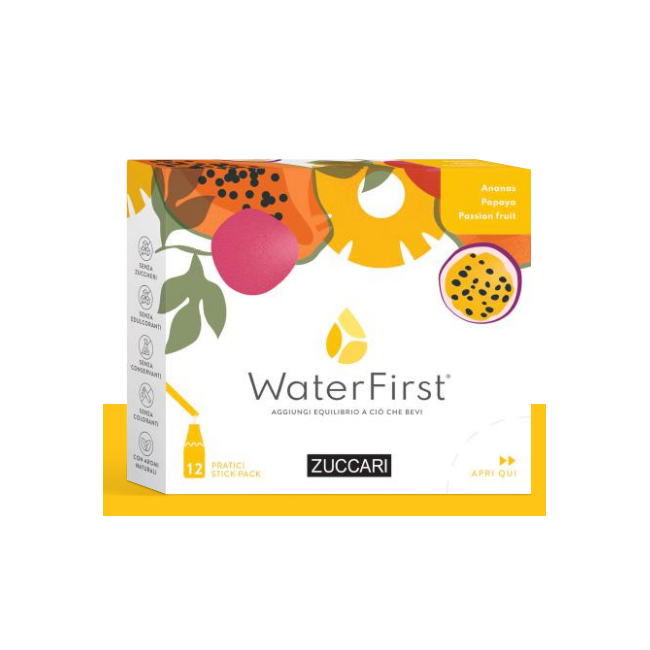 Zuccari Water First Ananas-papaya-passion Fruit 12 Stick Pack Zuccari Water First Ananas-papaya-passion Fruit 12 Stick Pack