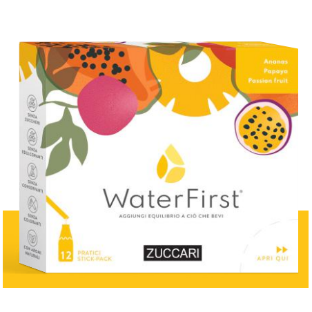 Zuccari Water First Ananas-papaya-passion Fruit 12 Stick Pack Zuccari Water First Ananas-papaya-passion Fruit 12 Stick Pack