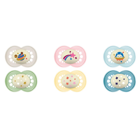 Mam Baby Mam Succhietto Original Night 6+ Mesi Silicone 2 Pezzi Mam Baby Mam Succhietto Original Night 6+ Mesi Silicone 2 Pezzi