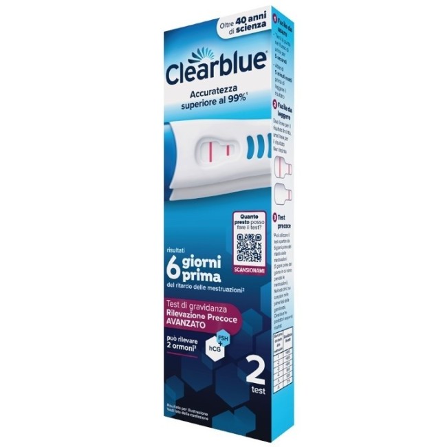Procter & Gamble Clearblue Test Gravidanza Rilevazione Precoce Avanzato 2 Pezzi