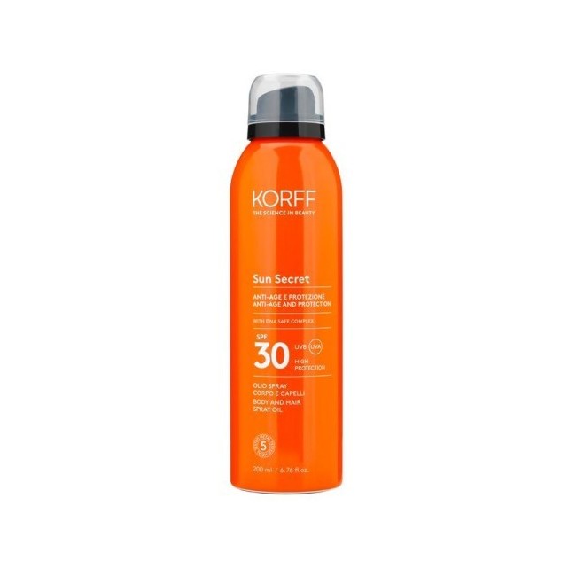 KORFF SUN SECRET OLIO SPRAY CORPO CAPELLI SPF30 100 ML KORFF SUN SECRET OLIO SPRAY CORPO CAPELLI SPF30 100 ML