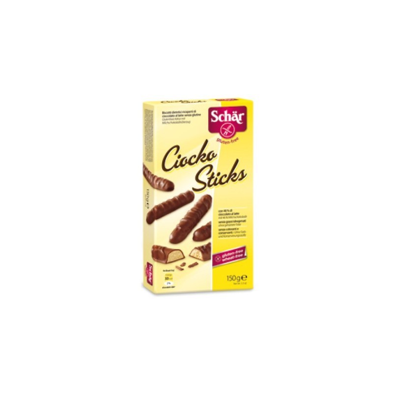 Dr. Schar Schar Ciocko Stick Ricoperti Di Cioccolato Al Latte 150 G Dr. Schar Schar Ciocko Stick Ricoperti Di Cioccolato Al Latte 150 G