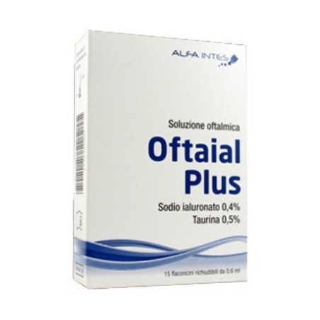 Alfa Intes Soluzione Oftalmica Oftaial Plus Acido Ialuronico 0,4% E Taurina 15 Flaconcini Richiudibili Da 0,6 Ml Alfa Intes Soluzione Oftalmica Oftaial Plus Acido Ialuronico 0,4% E Taurina 15 Flaconcini Richiudibili Da 0,6 Ml